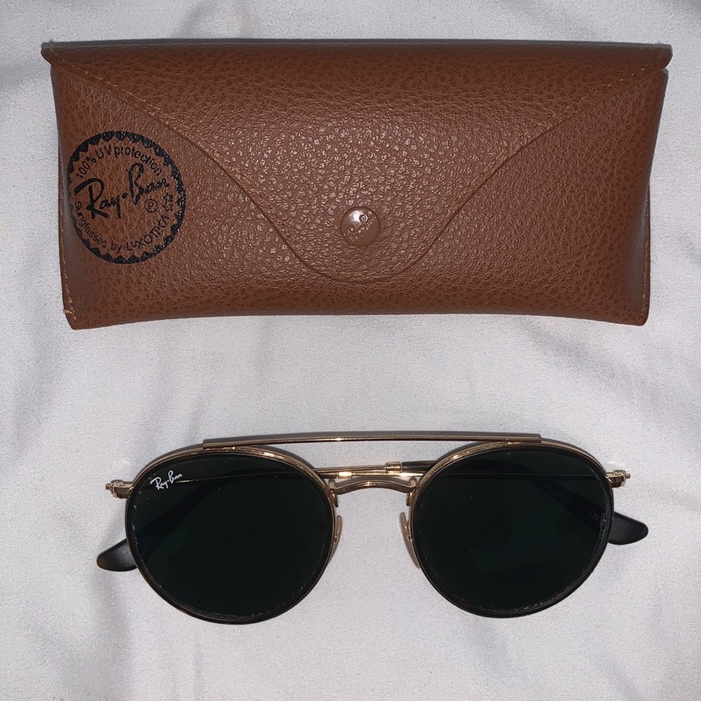 Ray Ban Gold Double Bridge Round Circle RB3647